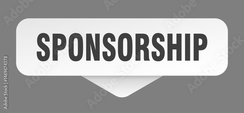 sponsorship sticker. sponsorship sign isolated on gray background
