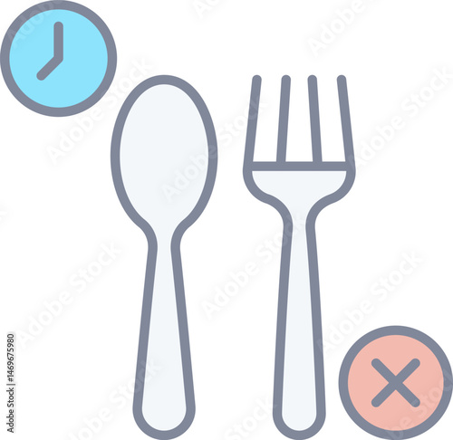 fasting illustration on a white background    