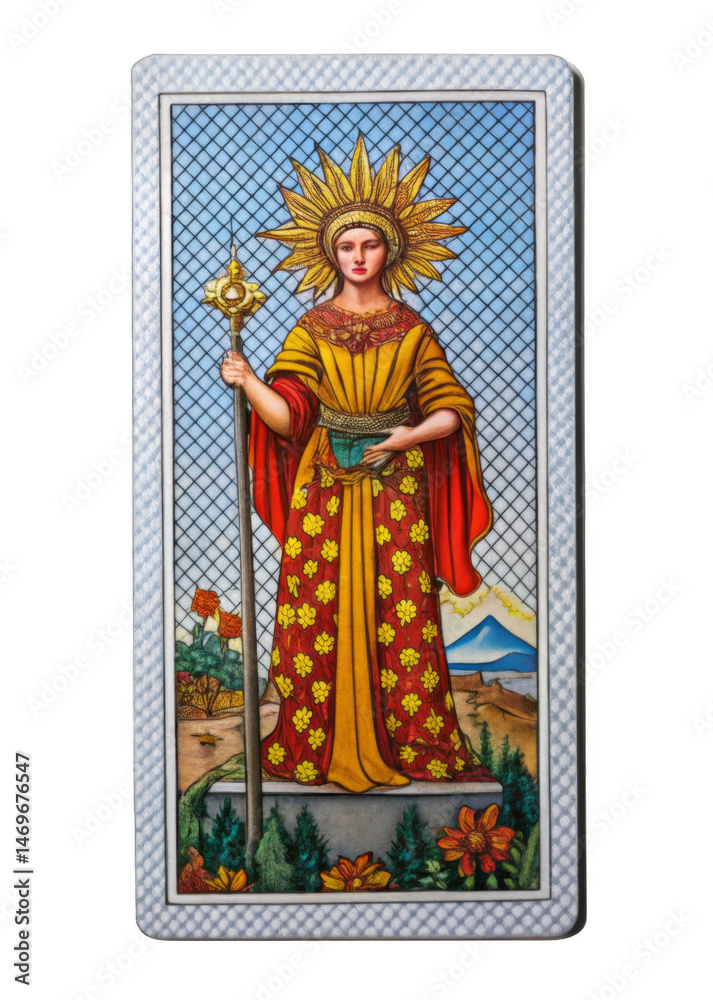 Fototapeta premium Tarot card isolated on a transparent background.