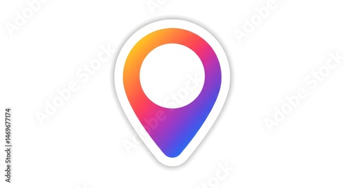 Colorful Location Pin Icon with White Outline Free Download Colorful Location Pin Icon with White Outline - GFXLoad