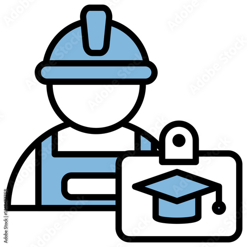 Internship Blue Black Icon