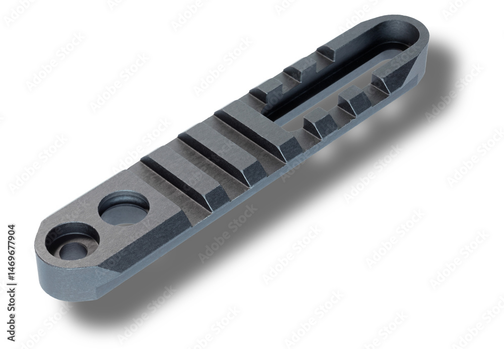 Shadow under a rail adapter for a weapon isolated in a png