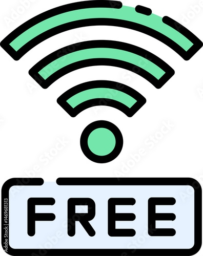 free wifi illustration on a white background     