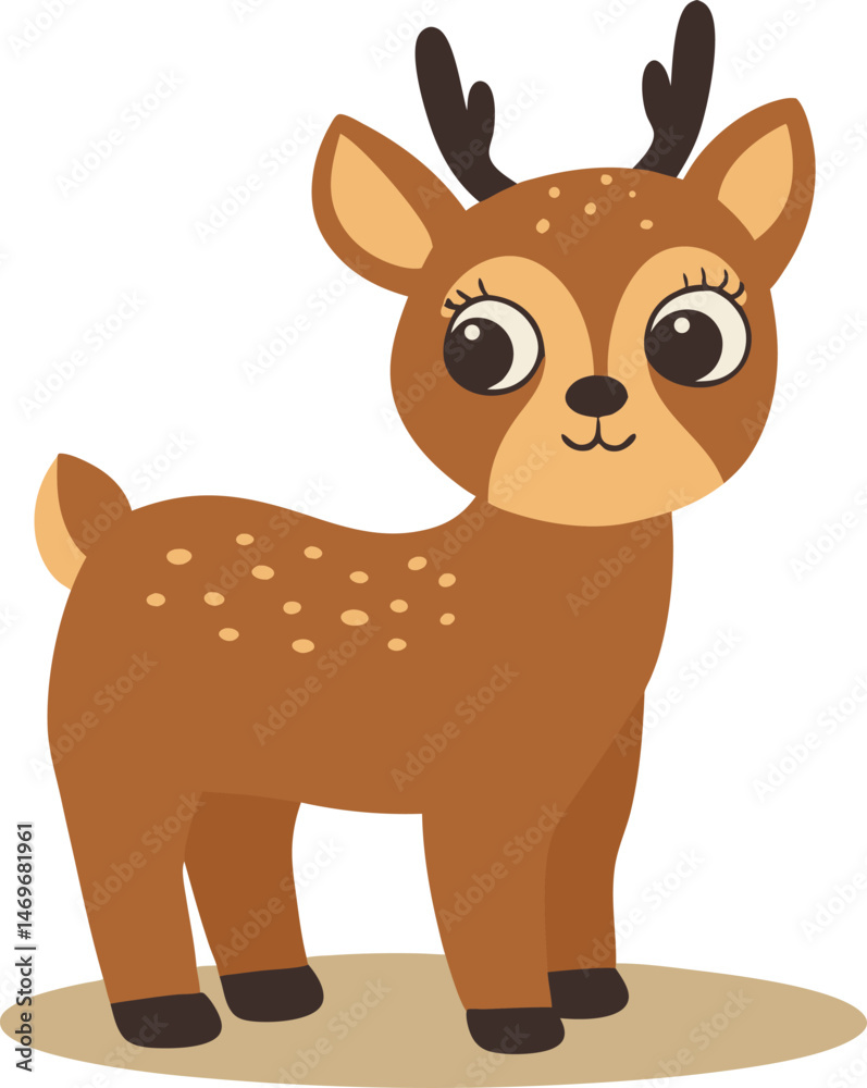 Obraz premium Cute Cartoon Deer Illustration