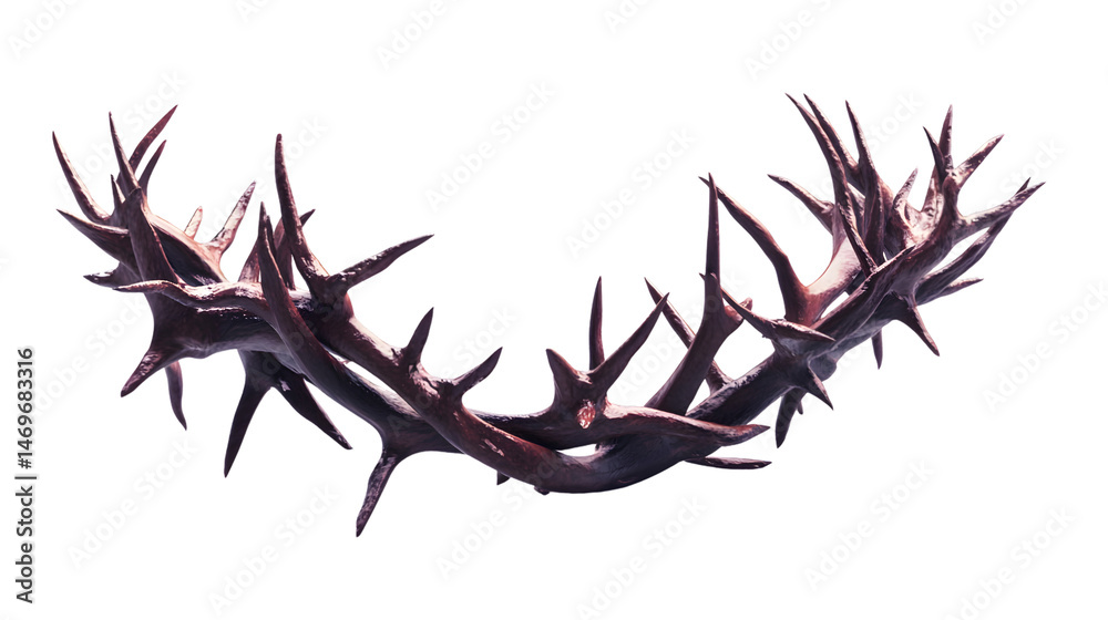 Obraz premium Crown of Thorns Isolated on Transparent Background for Religious and Easter Concepts
