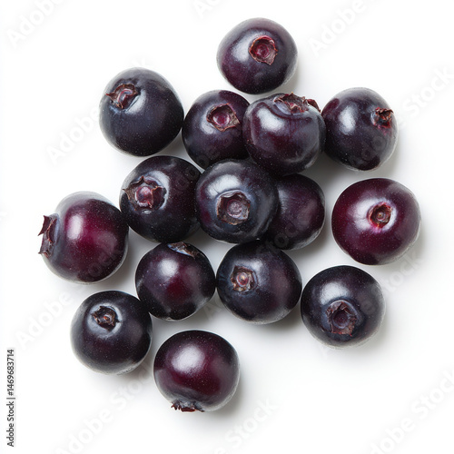 Wallpaper Mural A close-up of chokeberries showcasing their small, round shape and glossy texture, isolated on a white background Torontodigital.ca