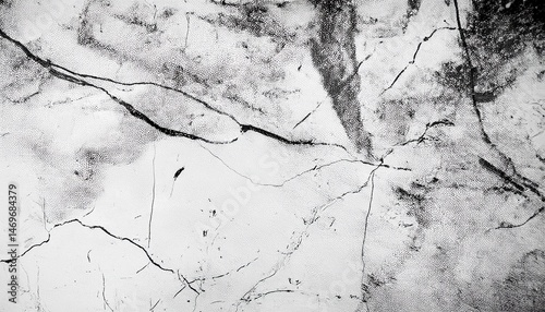 Abstract Black and White Cracked Texture Surface Background