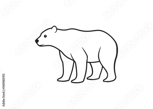 Polar Bear Silhouette Vector