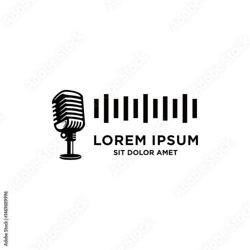 Podcast logo vector concept isolated on white background.