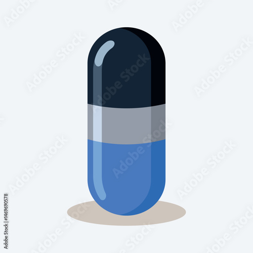 Bright medical capsule vector illustration isolated on light background. Fully editable vector, isolated from background for easy use and customization.