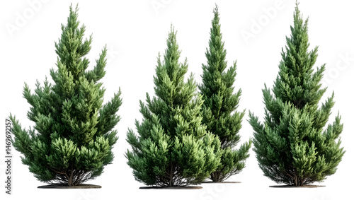 Cypress tree isolated on black