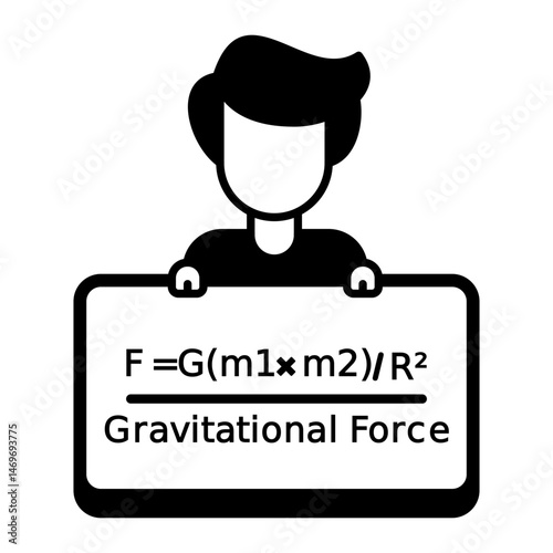 Gravitational Force Formula Icon