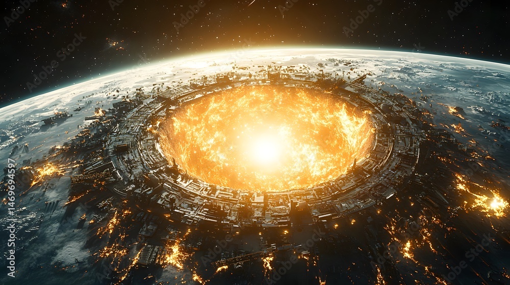 Cosmic Catastrophe Earth Engulfed by Supernova Explosion