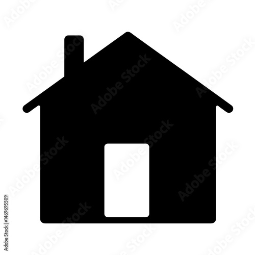 Silhouette of a house icon in black and white, representing quarantine and safety concepts