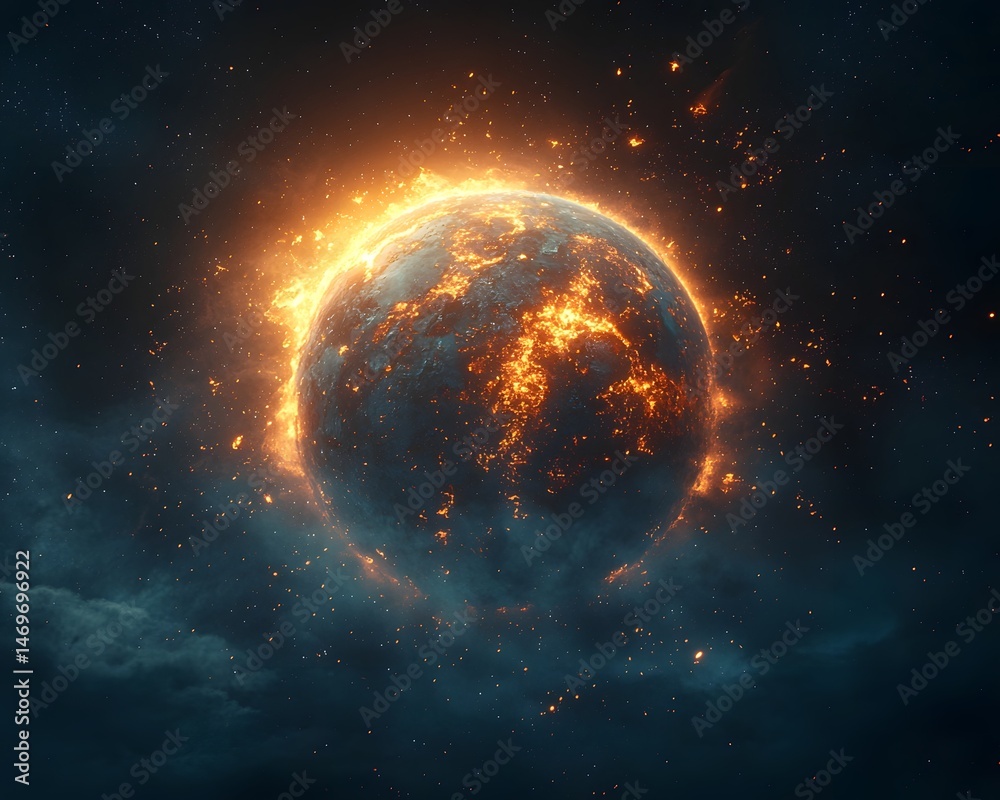 Earth Splitting Apart in a Cosmic Explosion