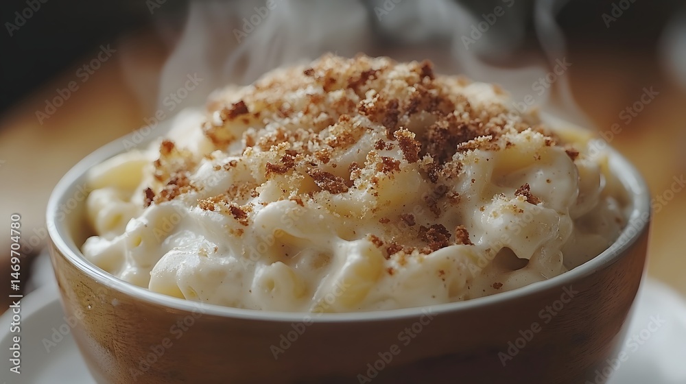 Creamy and cheese with a crispy breadcrumb topping