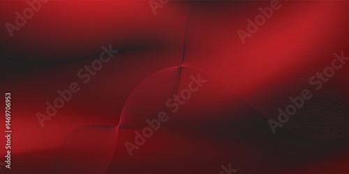 Dark red abstract background with ultraviolet neon glow, blurry light lines, waves