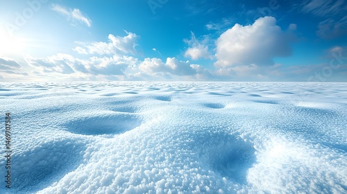 Obraz na płótnie Vast winter landscape of untouched snow under a clear blue sky w salonie