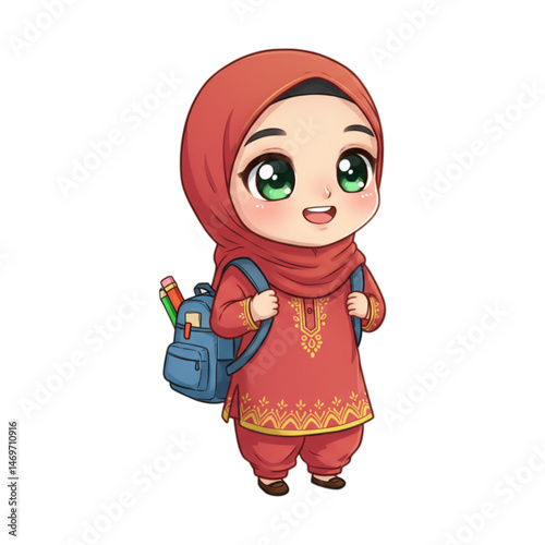 little girl with a bag