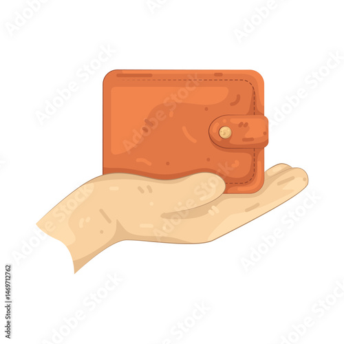 Illustration of Holding wallet