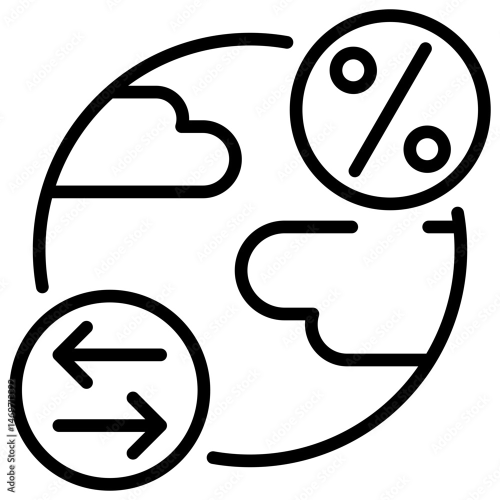 Net Export Outline Icon Net Export Outline Icon