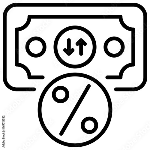Inflation Rate Outline Icon