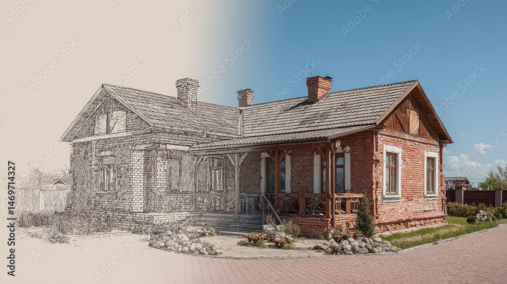 House becomes a reality, the architectural design and a new building are built