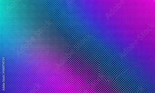 Vibrant abstract halftone gradient background with pink and blue color transitions