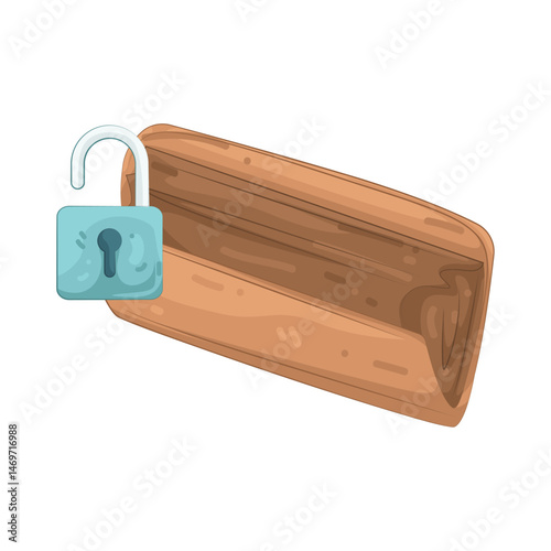 Illustration of unlocked wallet