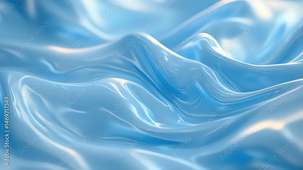 Obraz premium Shiny Light Blue Satin Fabric Background With Ripples