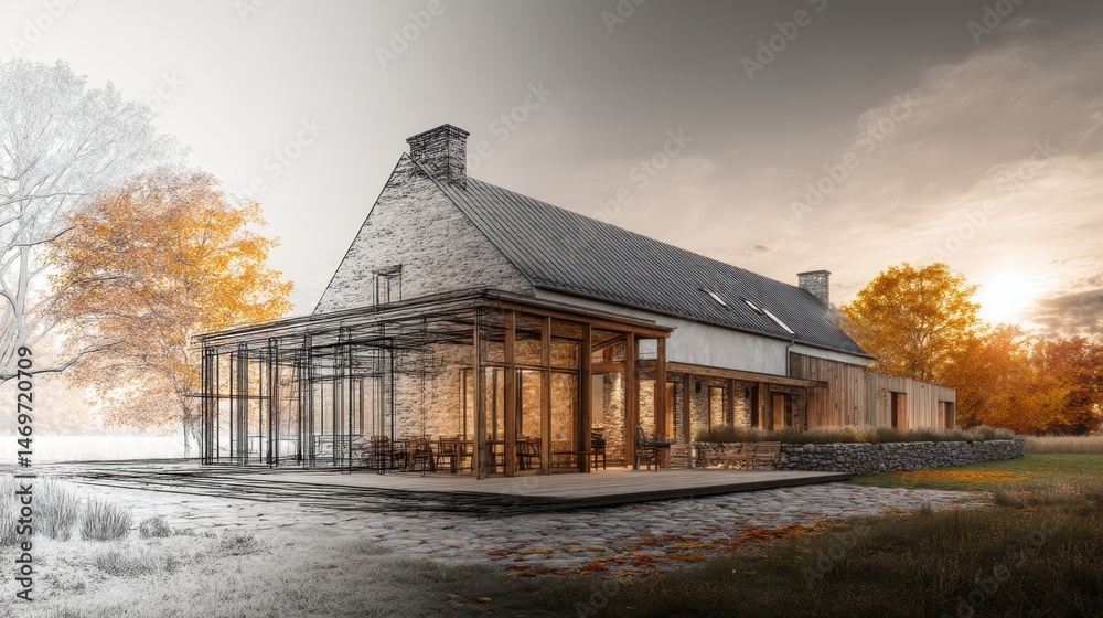 House becomes a reality, the architectural design and a new building are built