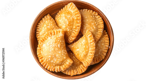 Delicious Top View of Gujia Sweets in Plate Isolated on Transparent Background