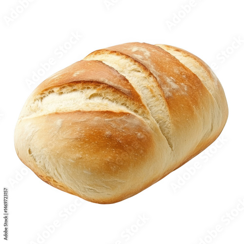 Loaf of freshly baked bread isolated on transparent background
