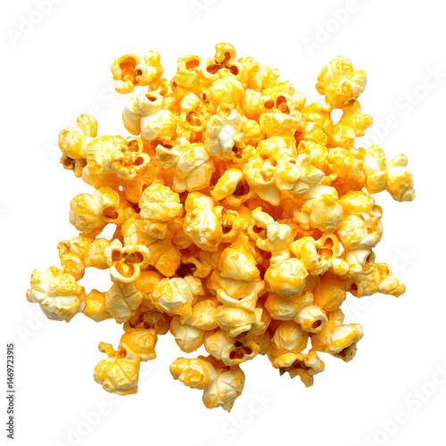 Pile of delicious popcorn isolated on transparent background