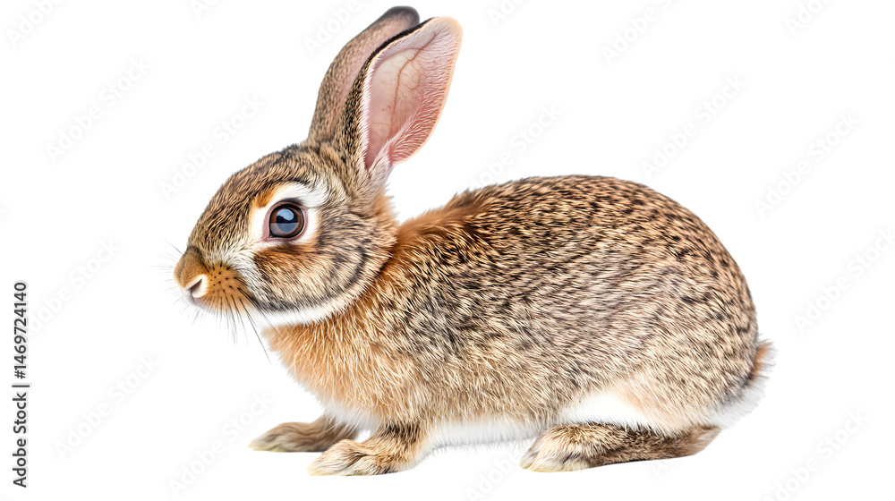 Obraz premium Easter Cottontail Rabbit Natural Pose Isolated Wildlife Photography