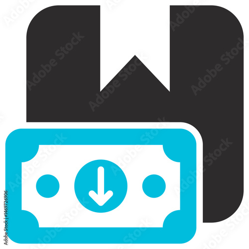 Deflation Glyph Blue Grey Icon