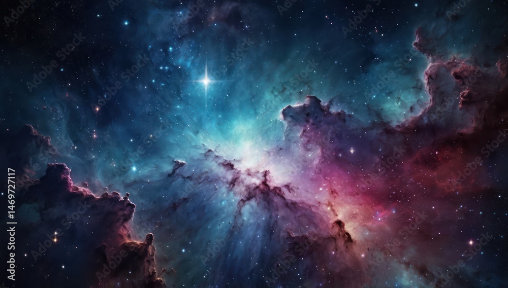 Fototapeta premium Deep Space Galaxy with Stars and Nebula Colors