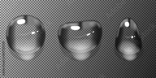 Fényképezés Transparent water droplets.