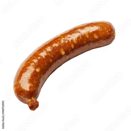 Close up of a sausage isolated on transparent background