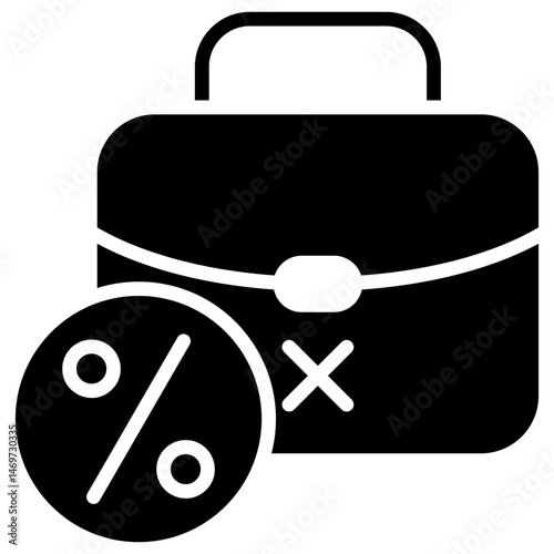 Unemployment Rate Glyph Icon