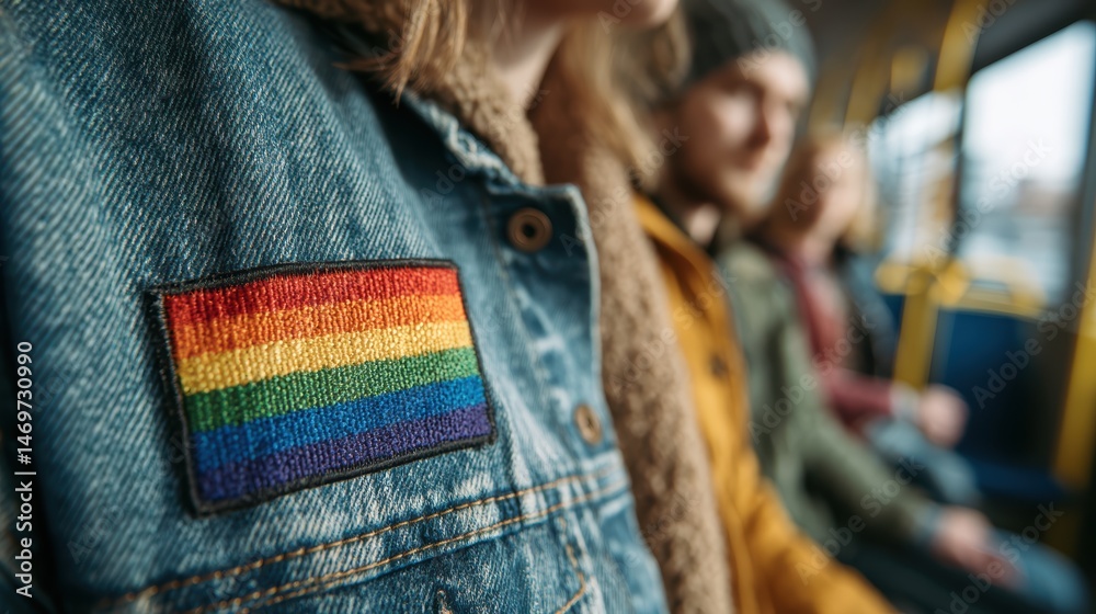 LGBT rainbow flag patch worn proudly in public