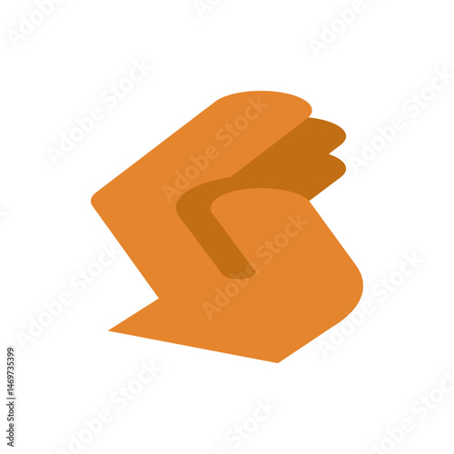 Illustration of an orange hand with fingers slightly curled as if holding something small and delicate in its palm
