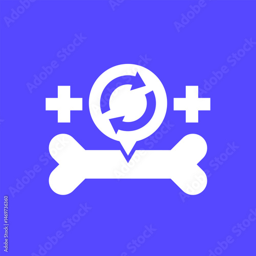 bone fracture recovery icon, fracture healing vector