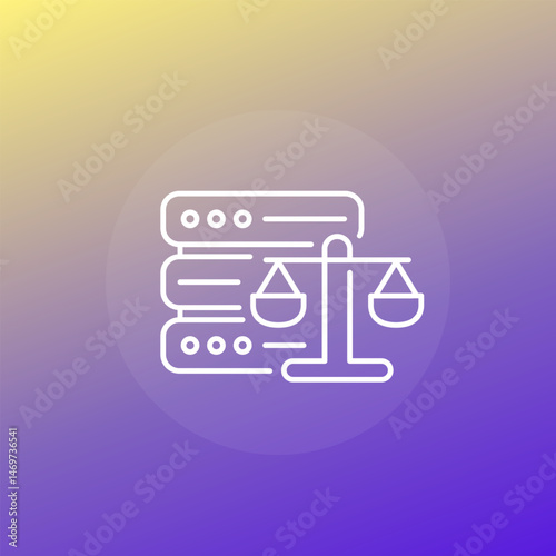 data ethics icon, ethical storage of data line design
