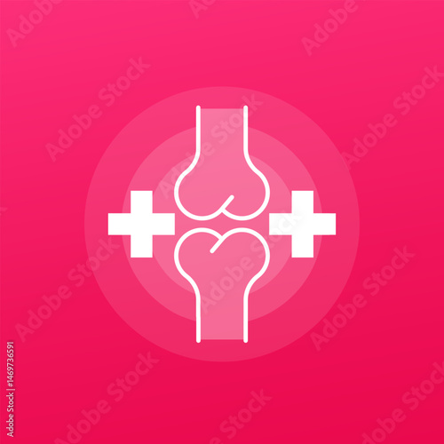 joint healing icon, injury rehabilitation vector design