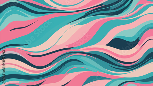 Wavy Blue Lines Abstract Background with Bold Flowing Shapes and Zebra Pattern for Seamless Wallpaper Textile Fashion Design Digital Art and Trendy Vector Decorative Elements