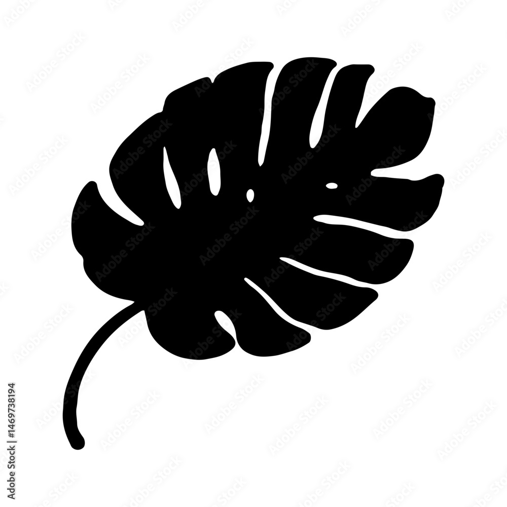 Obraz premium Silhouette Leaf Illustration Set