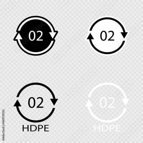 Recycling Code 02 HDPE Set.