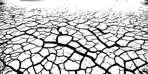 Vector cracks, breaks on land surface from earthquake. old wall background crack vector, grunge texture. cracked white paint on a white background. 