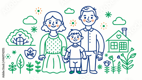 Happy family - mom, dad and kids spending time together. Smiles, hugs, warm atmosphere. Ideal for the topics of parenthood, childhood and family values.